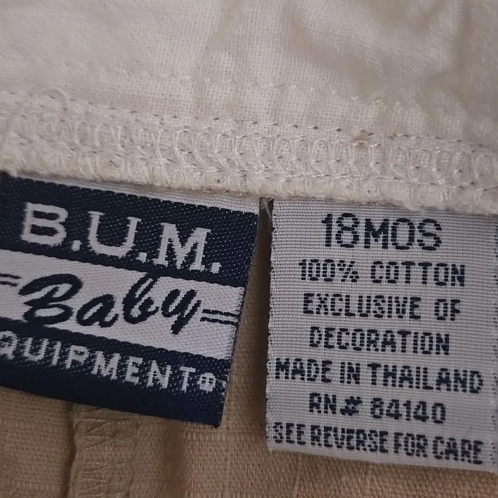 Baby Bum Equipment Retro Green Baby Onsie and Tan Shorts Set 18 Mth